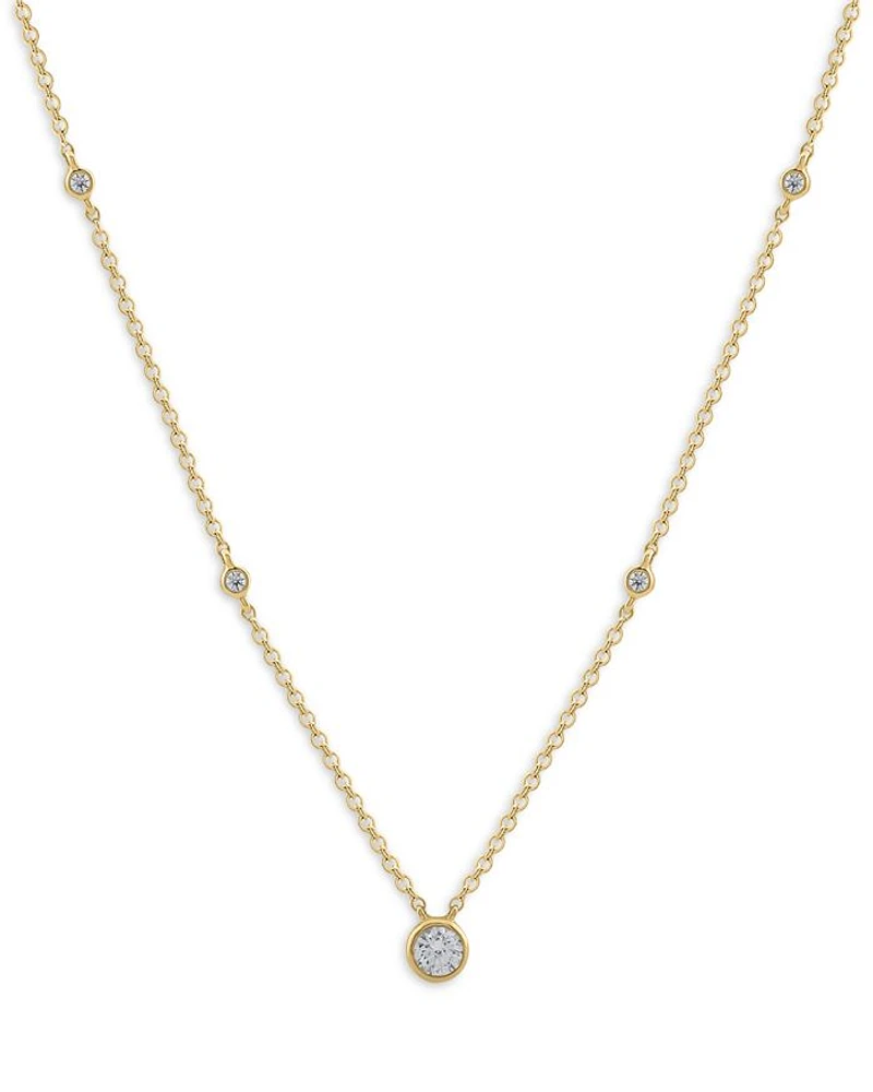 Diamond Solitaire Necklace in 14K Yellow Gold, 0.25 tcw