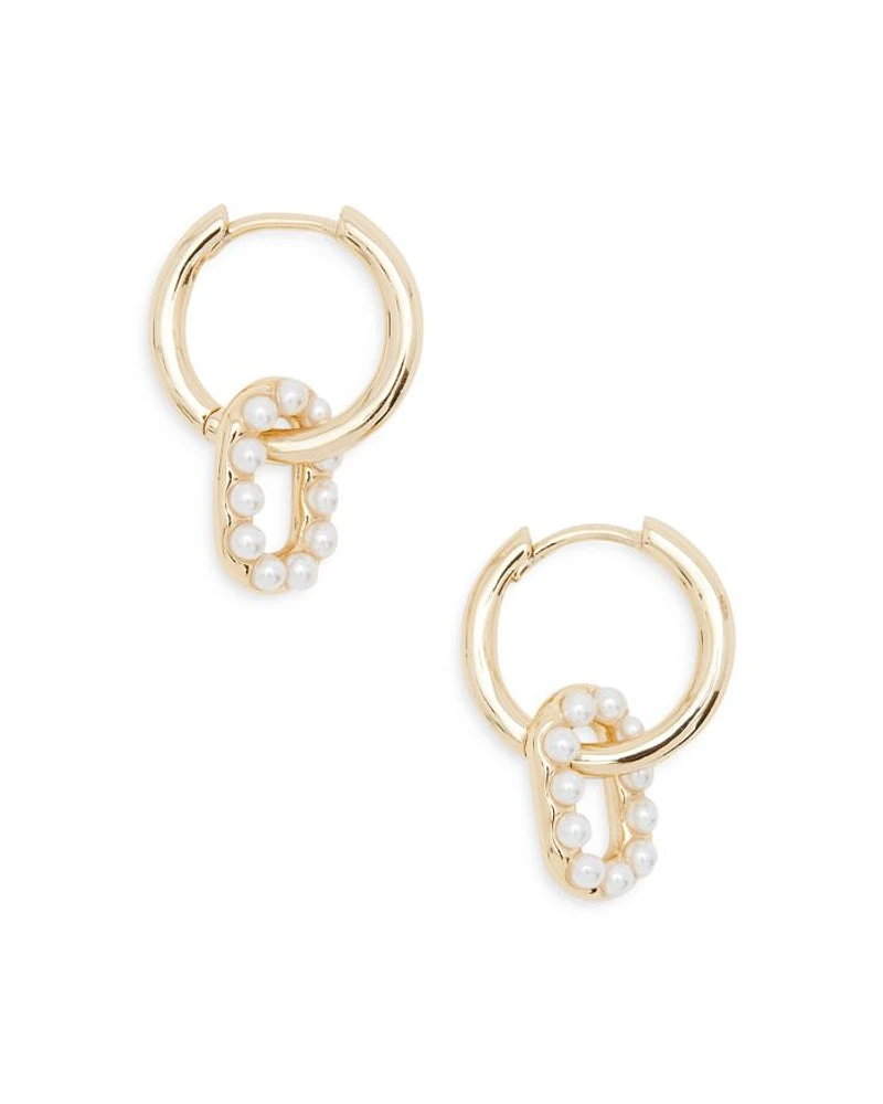 Imitation Pearl Huggie Earrings