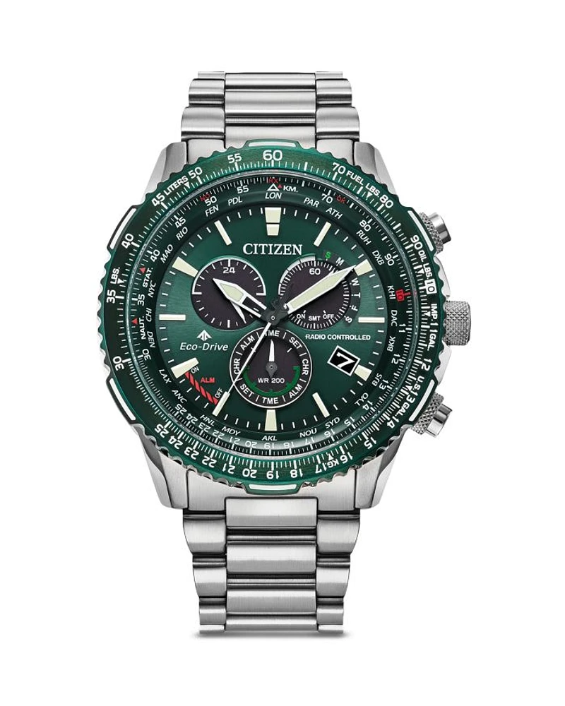 Eco Promaster Air Stainless Steel Bracelet Chronograph Watch, 46mm