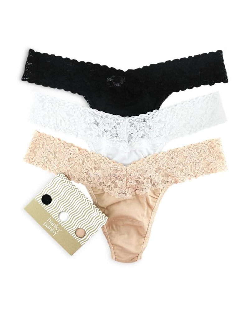 Supima®Cotton Low-Rise Thongs, Set of 3