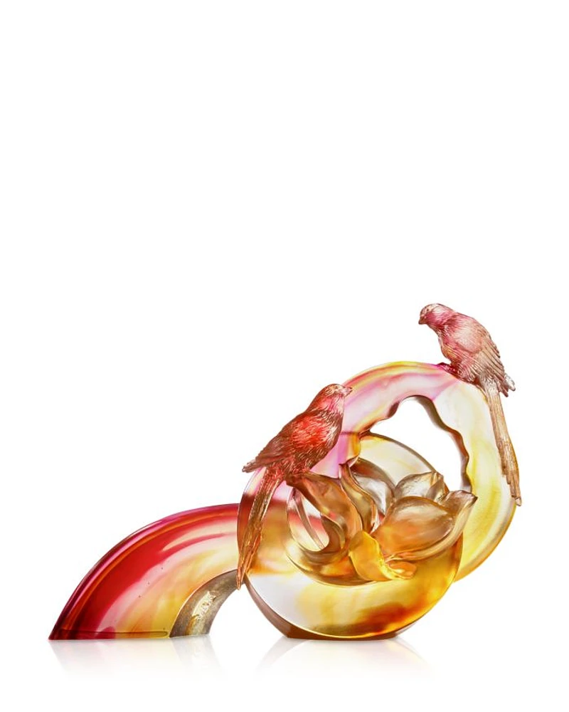 Ruyi Blooms Magpie & Magnolia Figurine