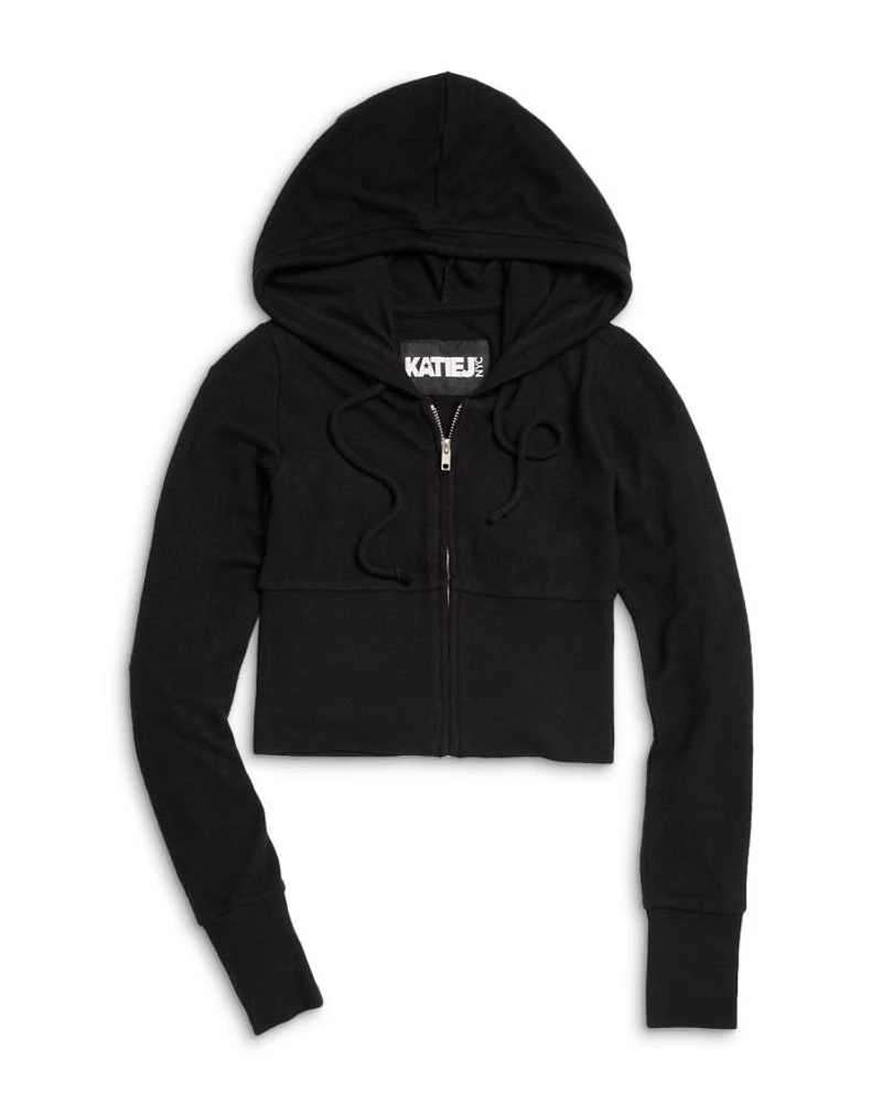Girls' Hacci Knit Zip Hoodie - Big Kid