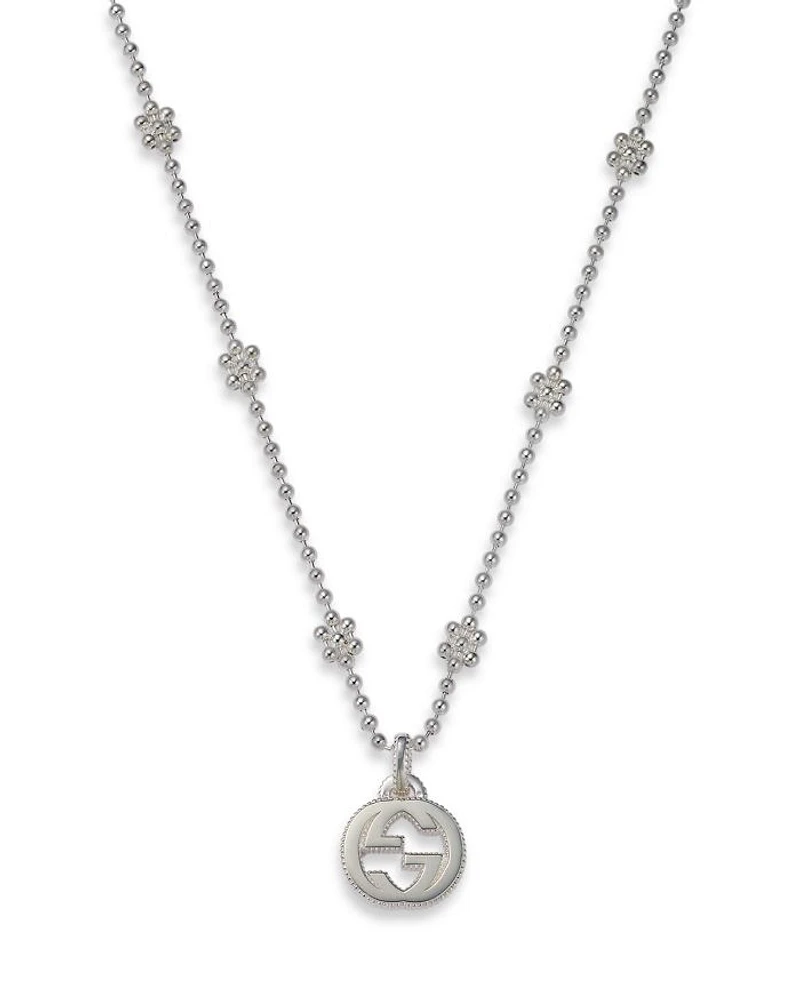Sterling Silver Interlocking G Cluster Chain Necklace, 14"