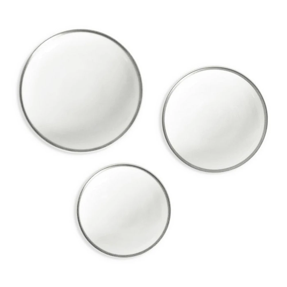 Platinum Edge Assorted Canape Dishes, Set of 3