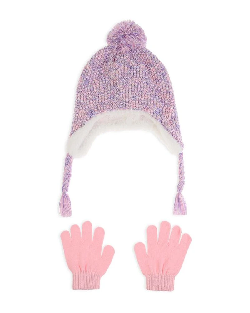 Girls' Multi Color Hat & Gloves Set - Big Kid