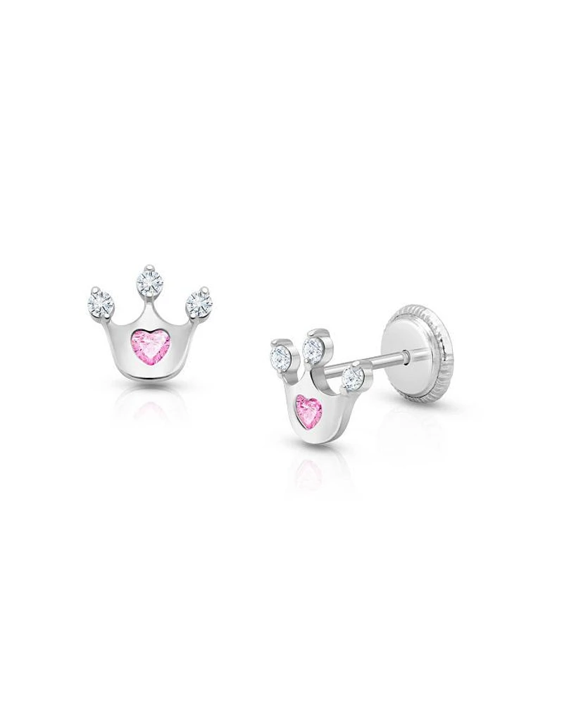 Girls' 14K Gold Princess at Heart Studs Screw Back Earrings - Baby, Little Kid, Big Kid