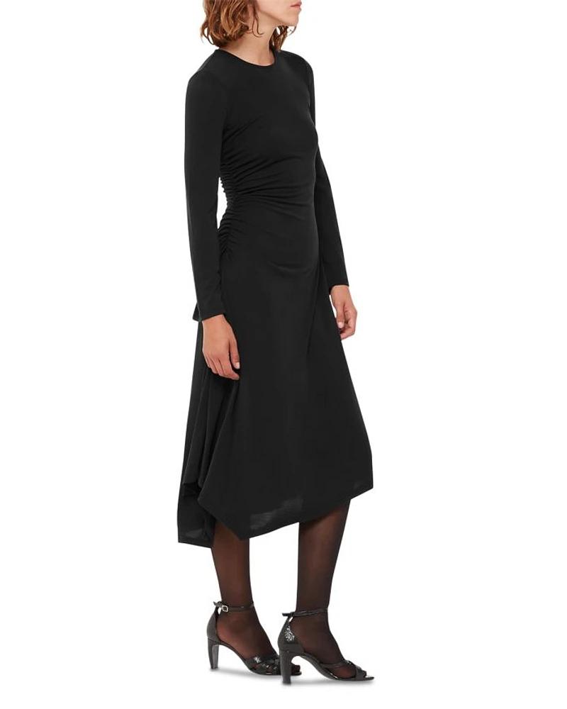 Asymmetric Jersey Midi Dress
