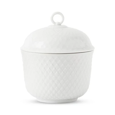 Lyngby Porcelain Rhombe Sugar Bowl, White