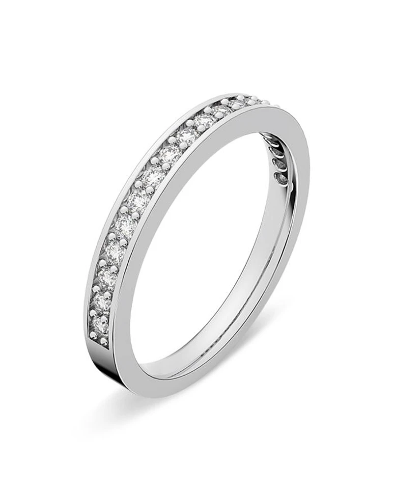 Rare Pavé Stack Ring Rhodium Plated