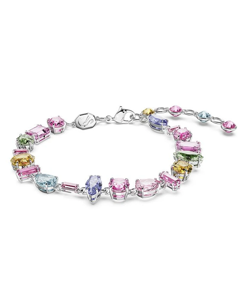 Gema Multicolor Mixed Cut Bracelet in Rhodium Plated