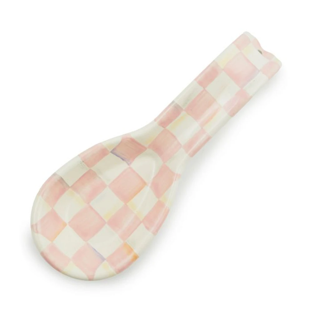 Rosy Check Enamel Spoon Rest