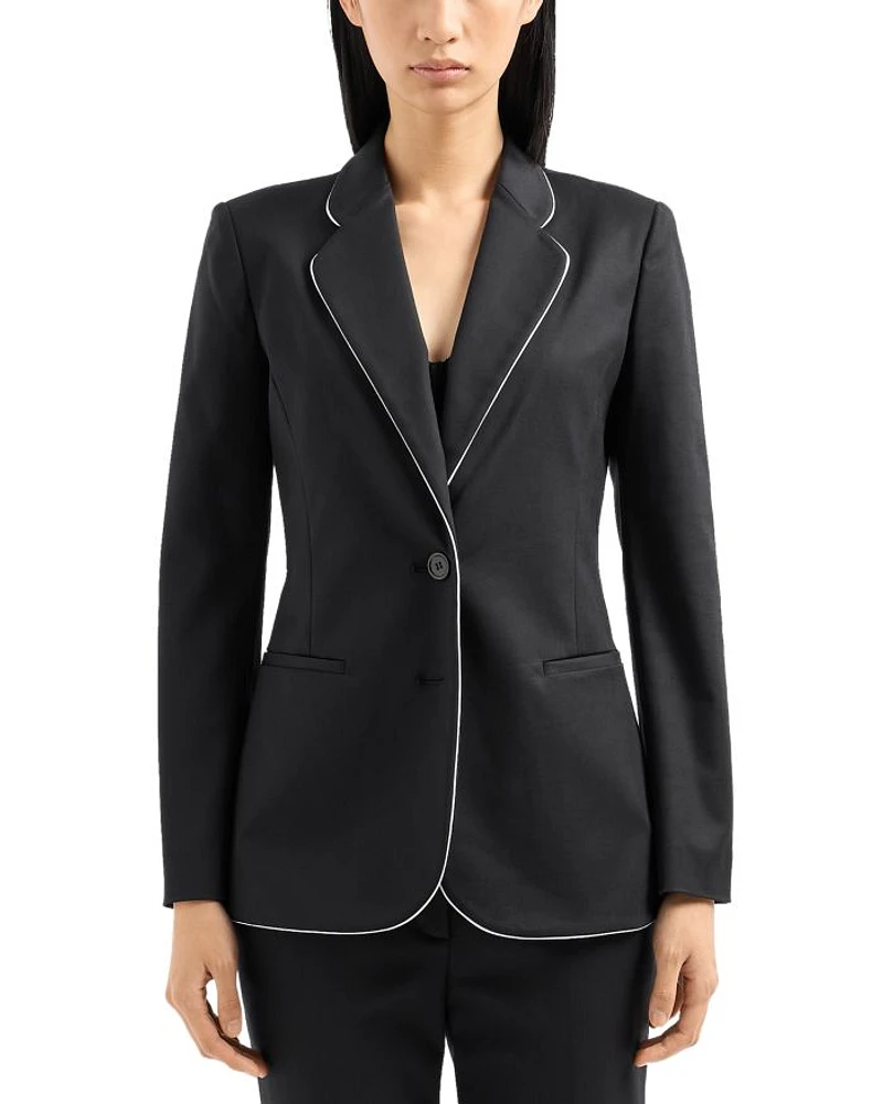 Contrast Piping Blazer