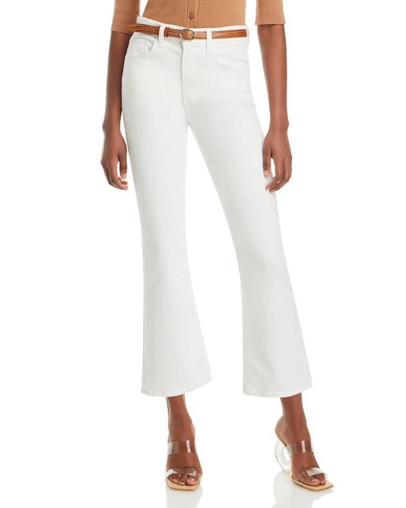 The Callie High Rise Cropped Flare Jeans White