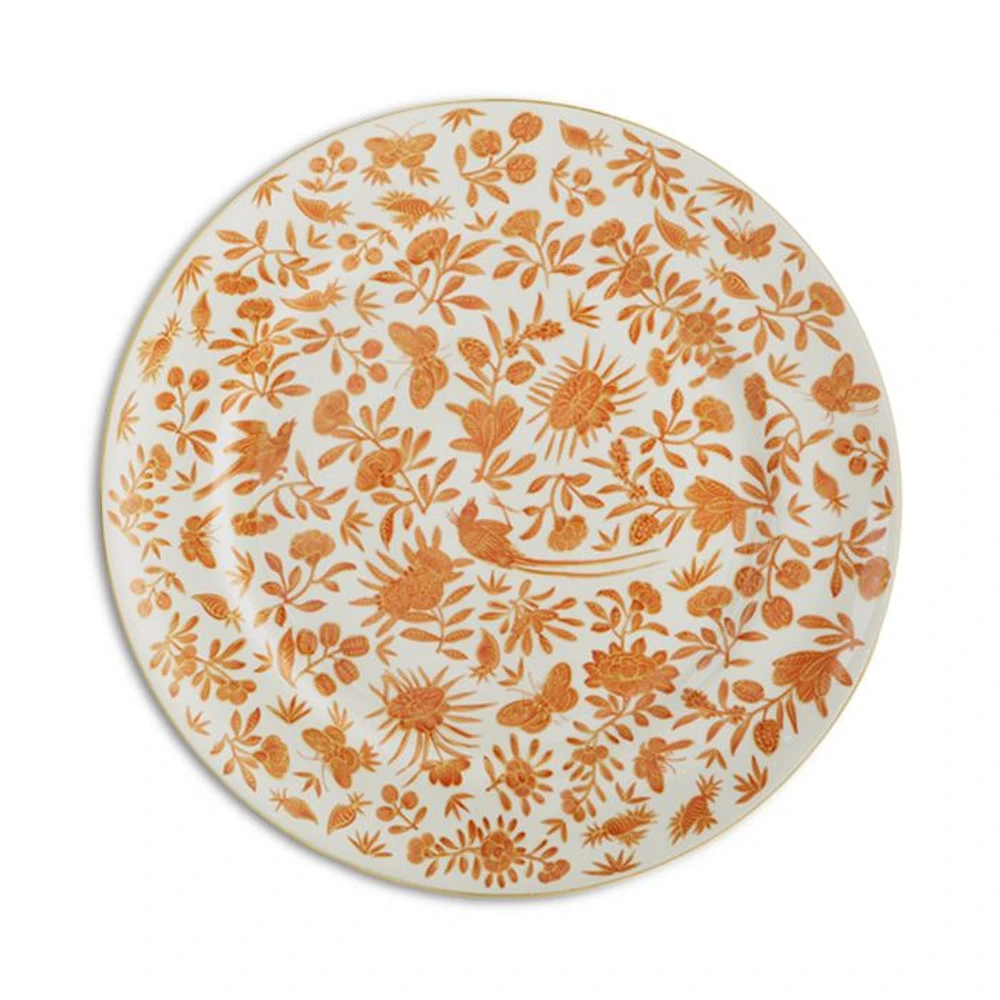 Sacred Bird & Butterfly Orange Bread and Butter Plate