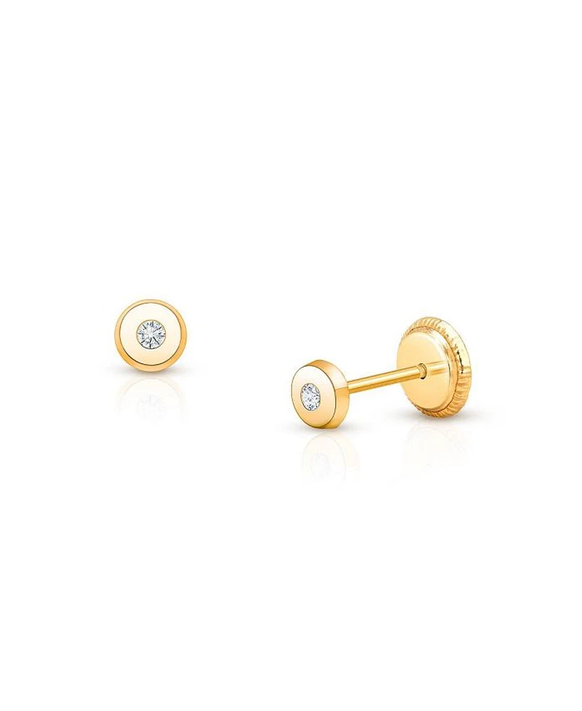 Girls' 14K Gold Little Darling Genuine Diamond Stud Earrings - Baby, Little Kid, Big Kid