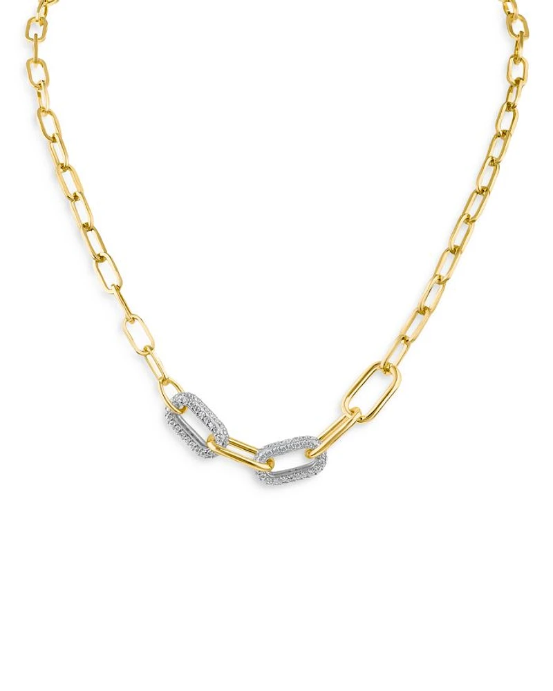 Pavé Chain Necklace, 17"