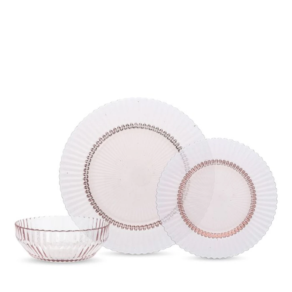 Archie Pink 12 Piece Dinnerware Set