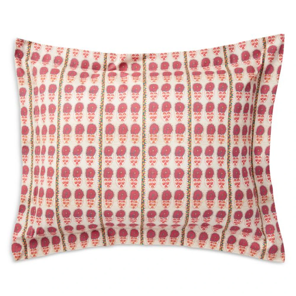 Fuchsia Daisy Suzani Standard Sham, Pair