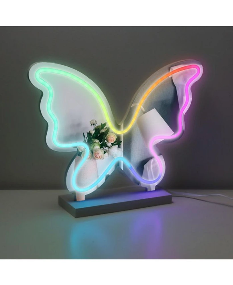 Unisex Mirror Butterfly Neon sign with RBG lights - Ages 6 Years +