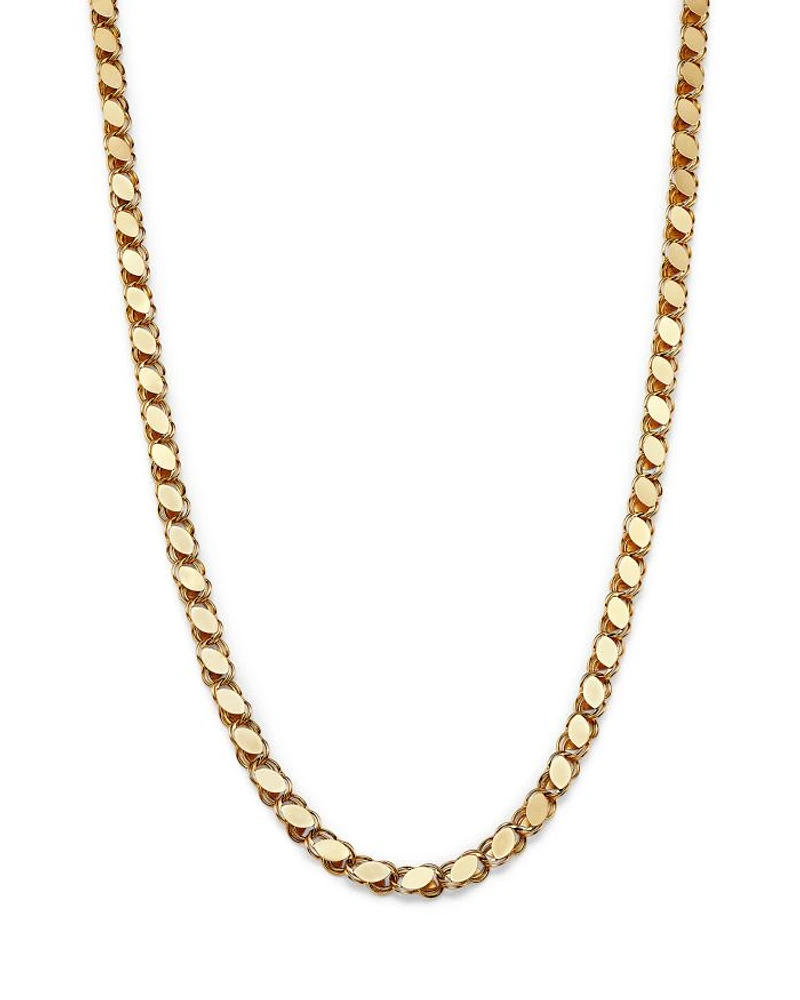 14K Yellow Gold High-Polished Wide Link Collar Necklace, 18"