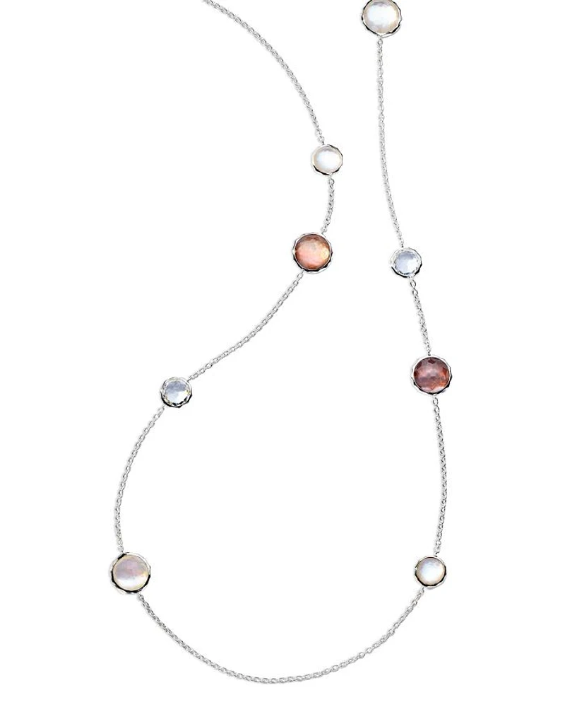 Sterling Silver 925 Lollipop® Multi Stone Long Statement Necklace, 40"