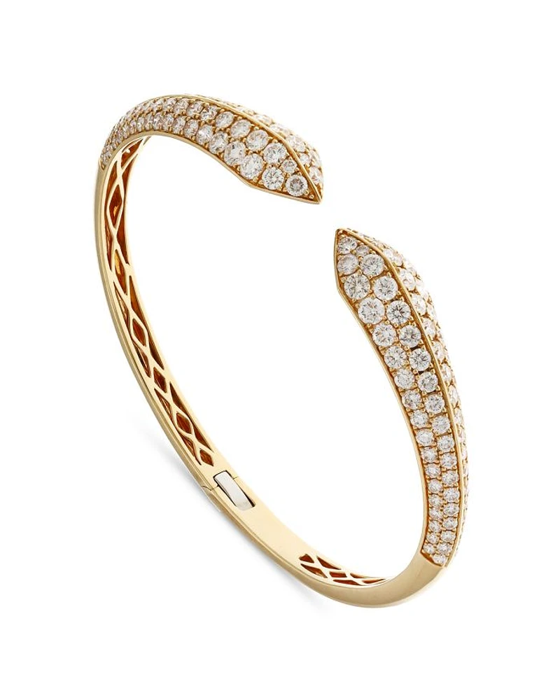 18K Yellow Gold Via Fiori Chiari Diamond Kiss Cuff Bracelet - Exclusive, Italy Campaign