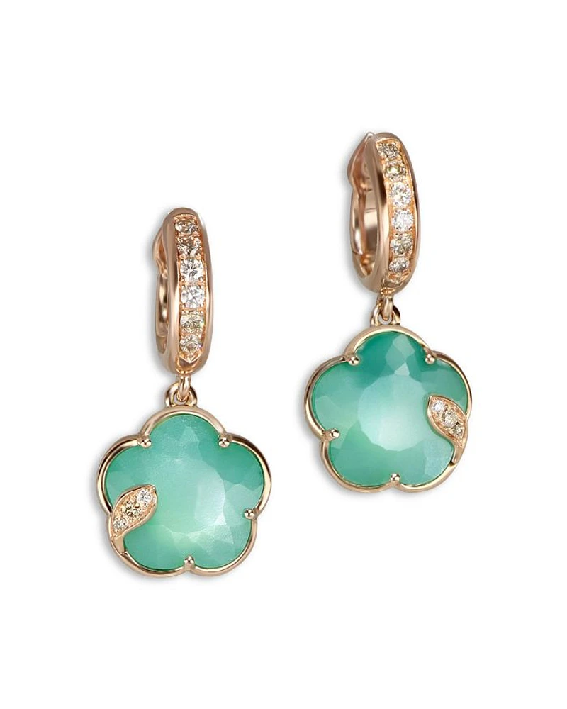 Petit Joli Lunaire 18K Rose Gold Lunar Garden Gem Earrings with Diamonds