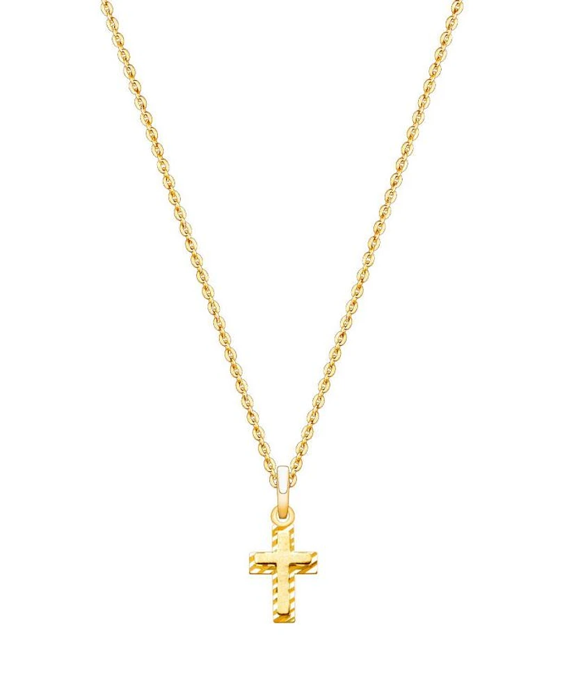 Children's 14K Gold Beautifully Beveled Cross 12-14" Necklace