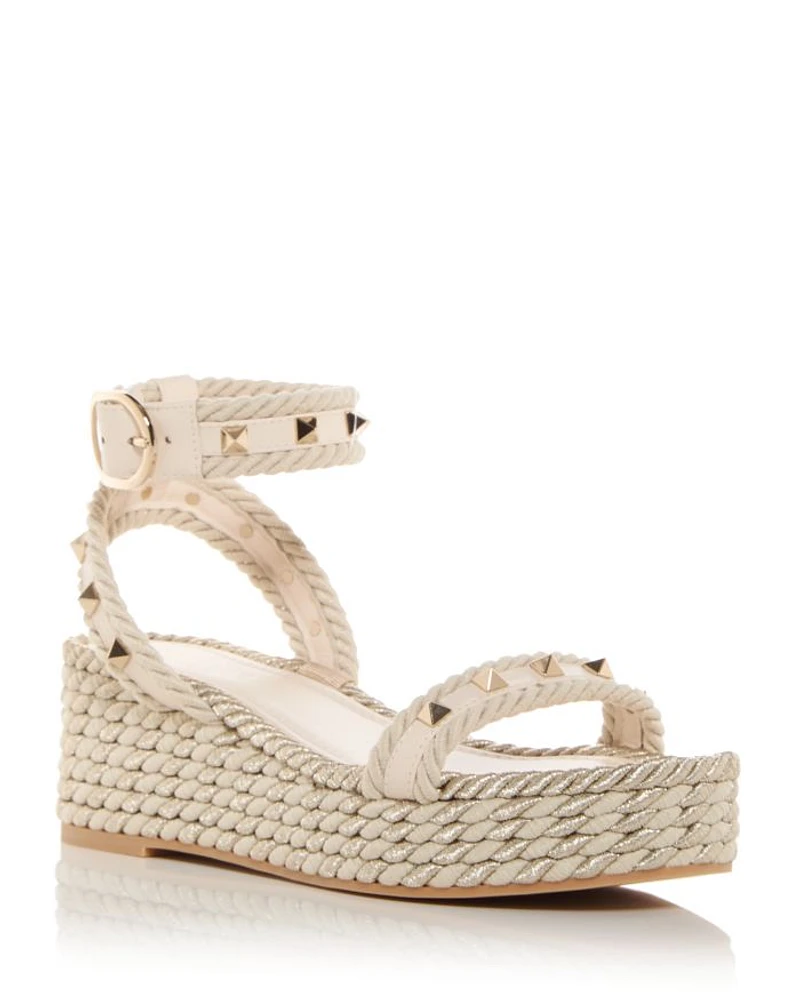 Women's Rockstud Espadrille Wedge Sandals