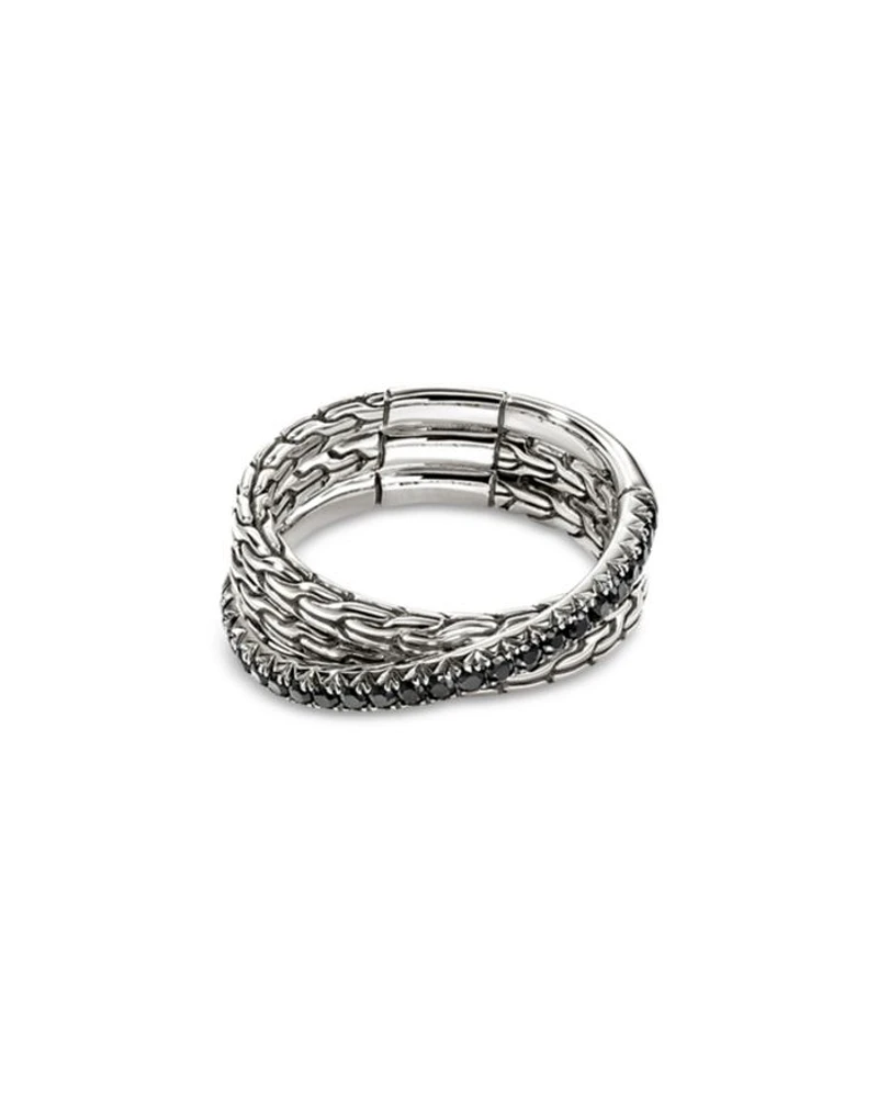 Sterling Silver JH Essentials Sapphire Pavé Crossover Statement Ring