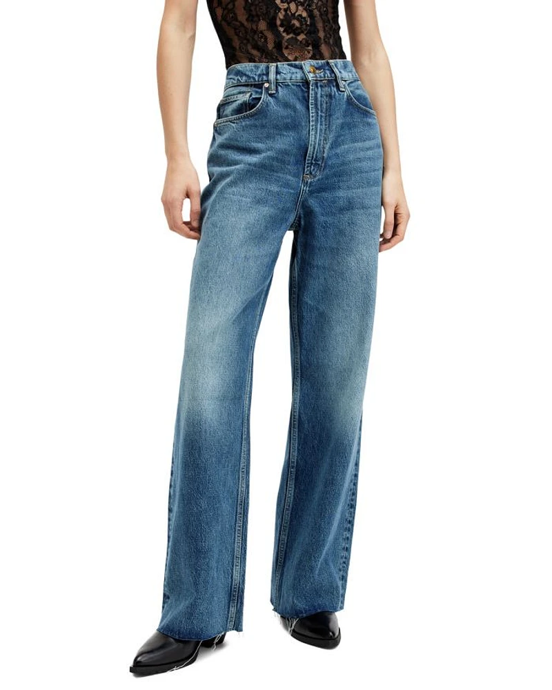 Blake Mid Rise Wide Leg Jeans Dark Indigo