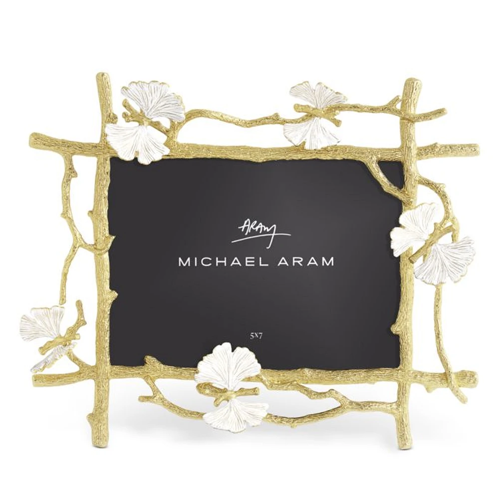 Butterfly Ginkgo Gold Frame, 5" x 7"