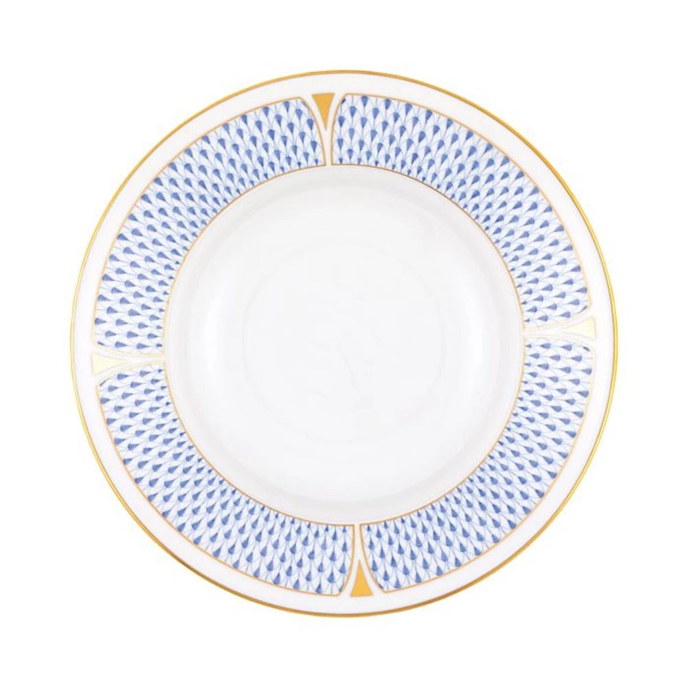 Art Deco Blue Rim Soup Plate
