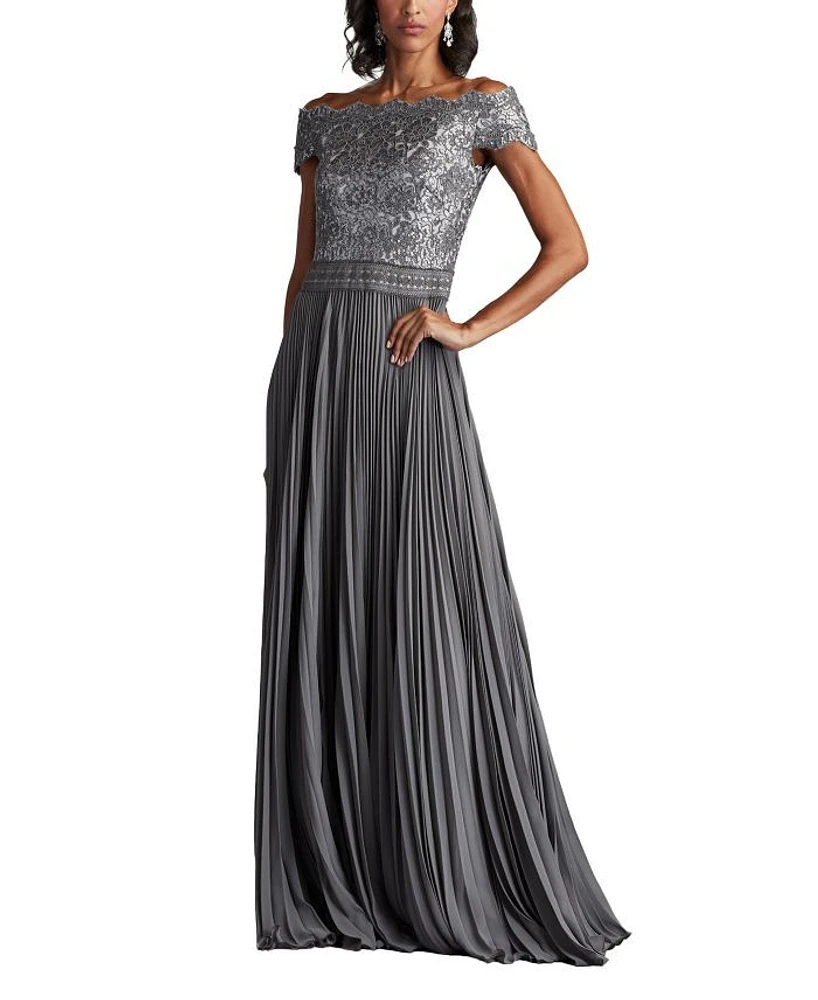 Bode Sequin Embroidered Lace and Tulle Gown