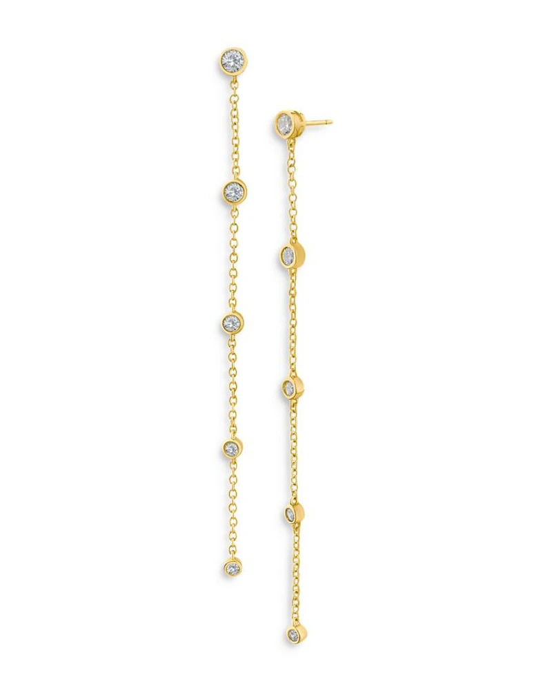 Delicate Cubic Zirconia Chain Drop Earrings