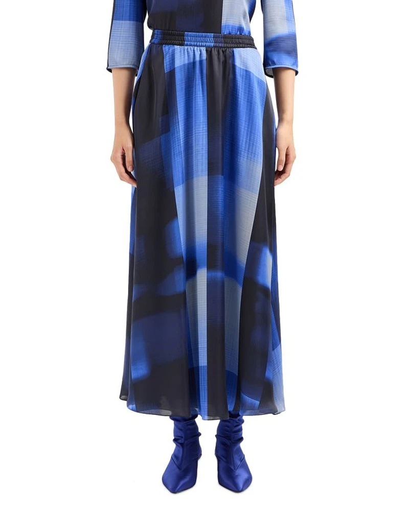 Printed Satin Maxi Skirt