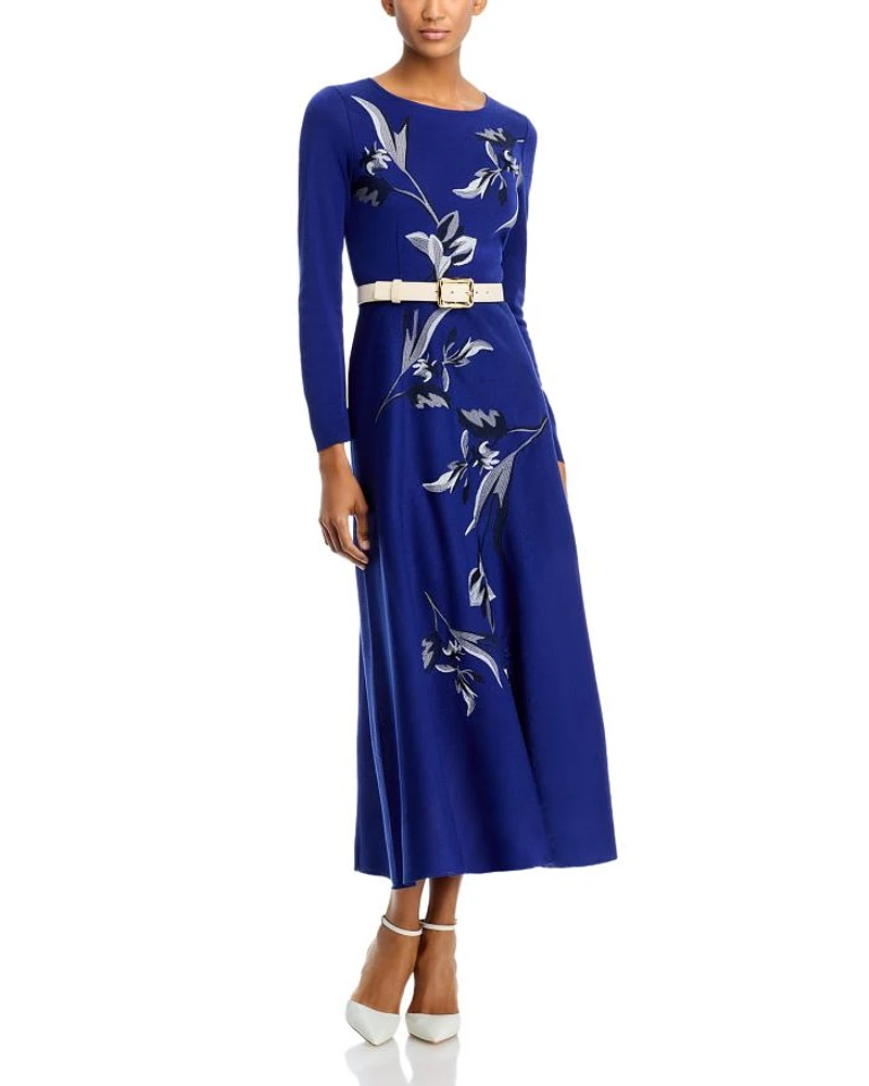Embroidered Knit Maxi Dress
