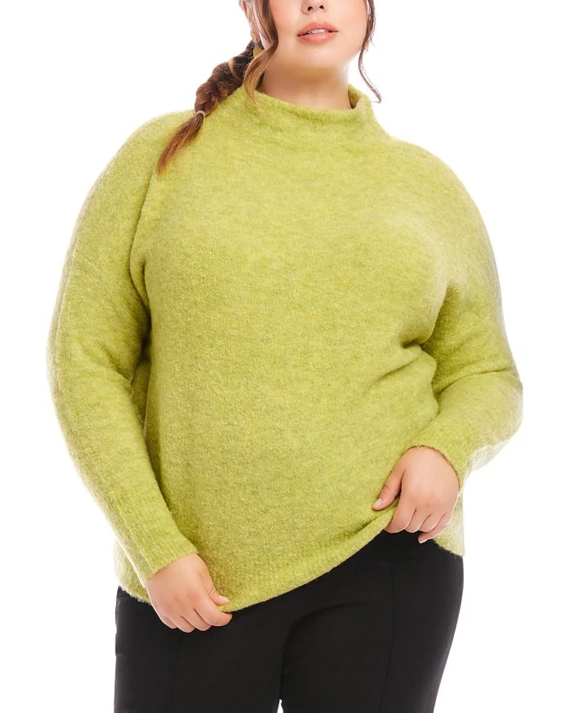 Plus Turtleneck Bouclé Sweater