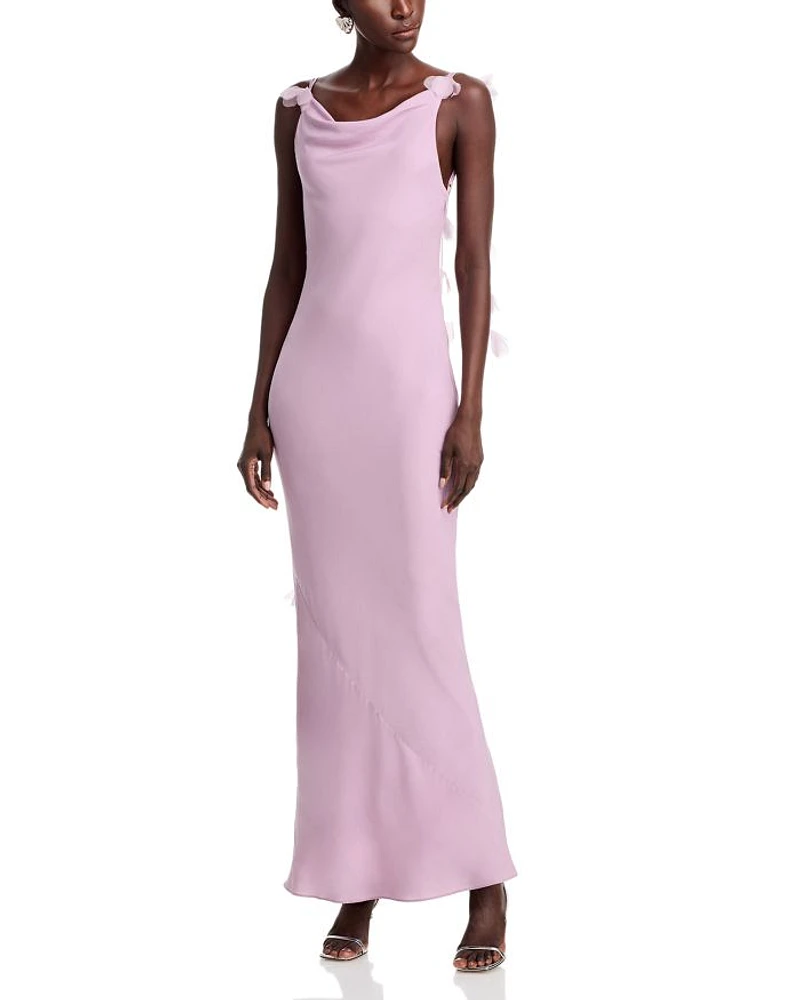 Nymeria 3D Floral Open Back Gown
