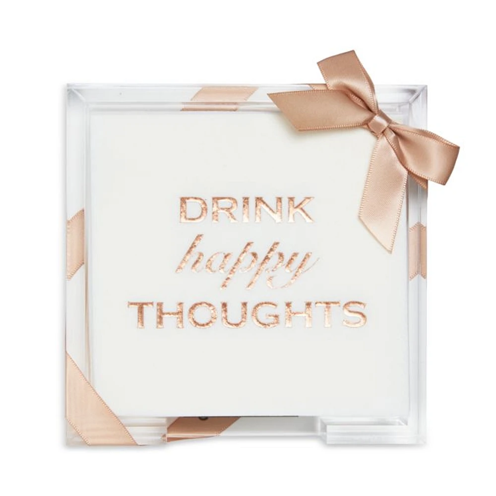 Drink Happy Thoughts Cocktail Napkins, Set of 24