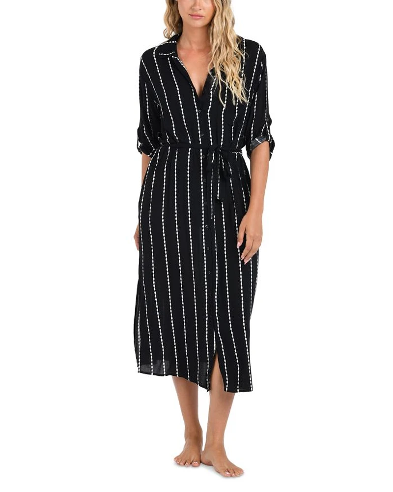 City Lights Button Front Cover Up Dress