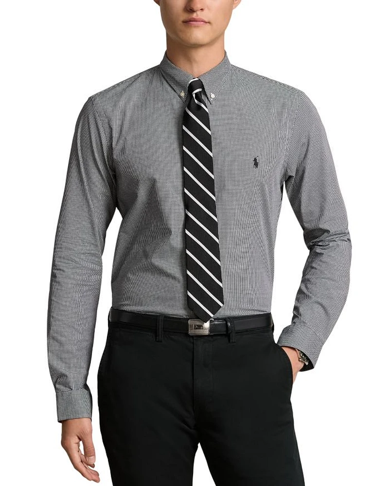 Slim Fit Long Sleeve Poplin Button Down Shirt