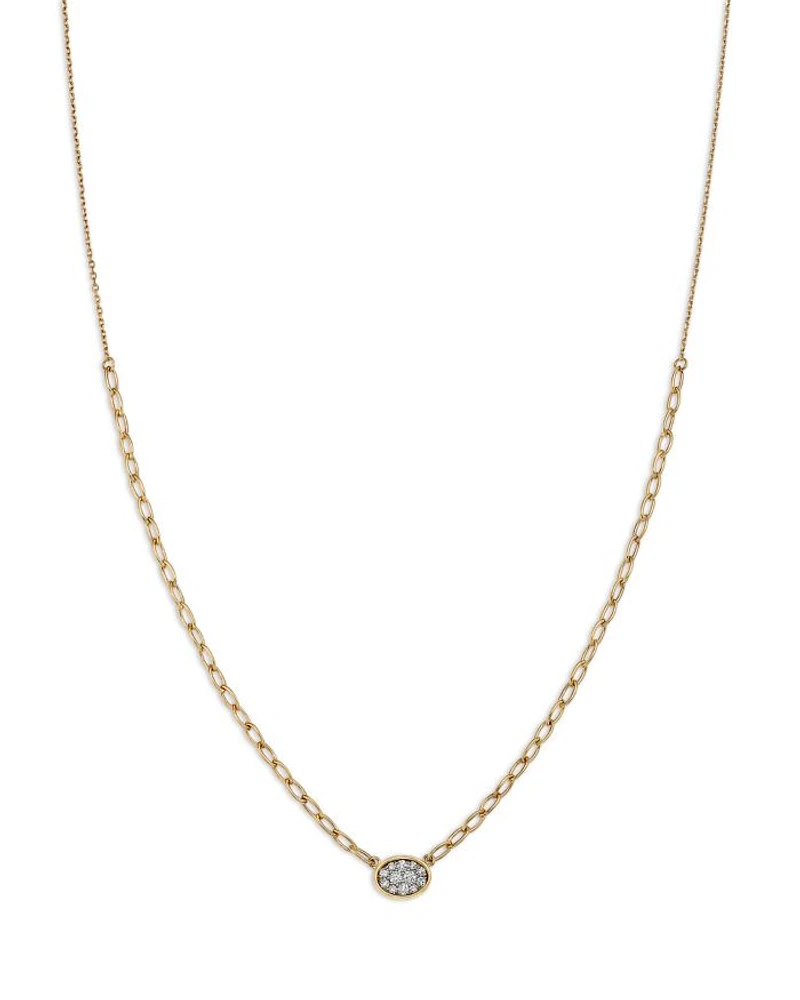14K Yellow Gold Diamond Pendant Necklace, 0.25 tcw