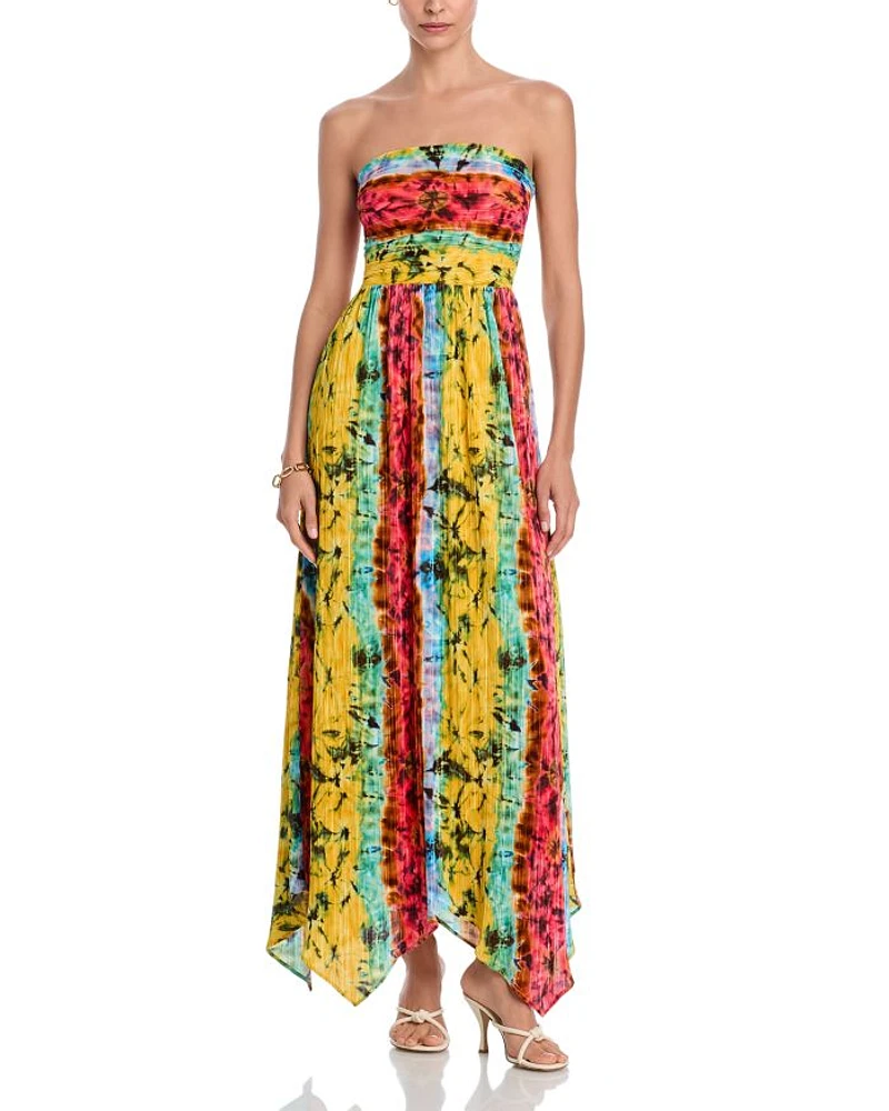 Printed Strapless Midi Dress - Exclusive
