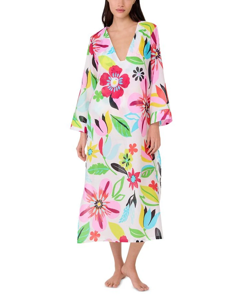 Floral V Neck Cover Up Robe