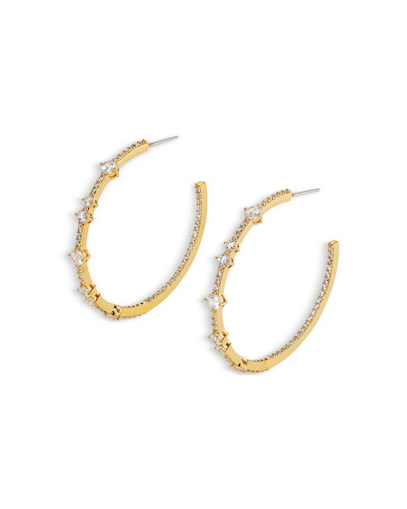 Cassi Cubic Zirconia Skinny Medium Hoop Earrings