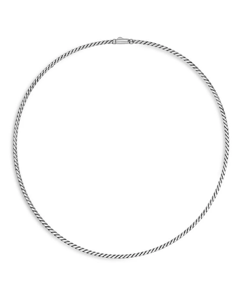 Sterling Silver Sculpted Cable Necklace, 15.5"