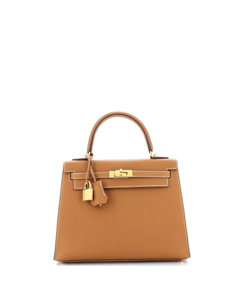 Kelly 25 Handbag Brown Epsom with Gold Hardware