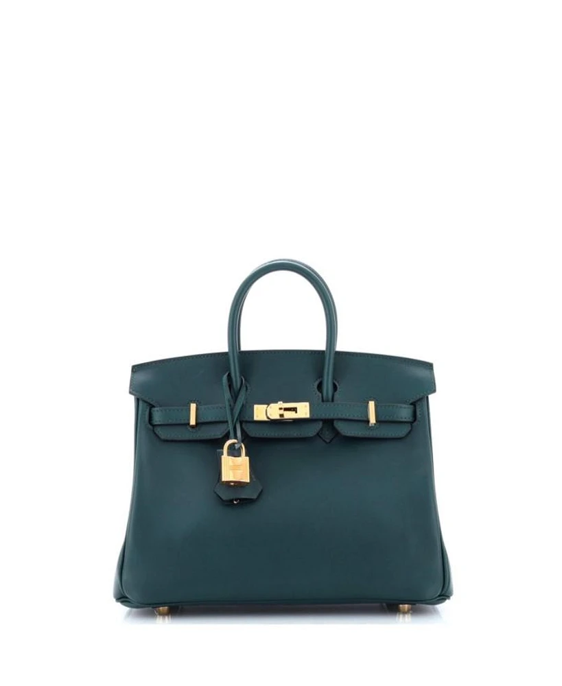 Birkin 25 Handbag Green Swift with Gold Hardware