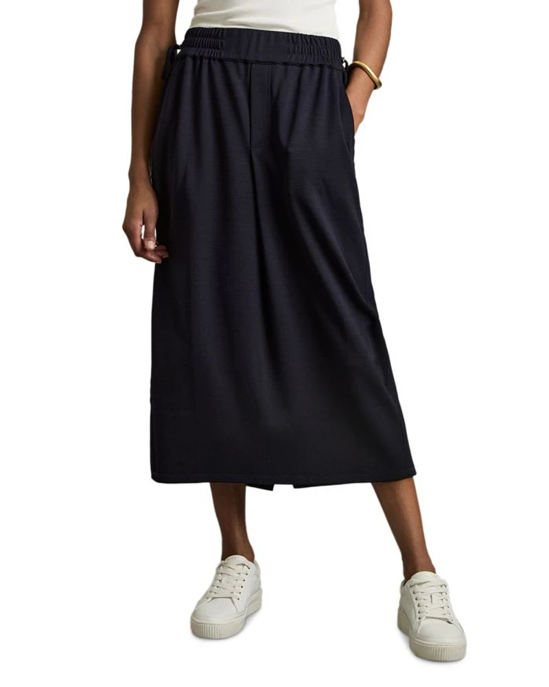 Nora Ruched Jersey Midi Skirt